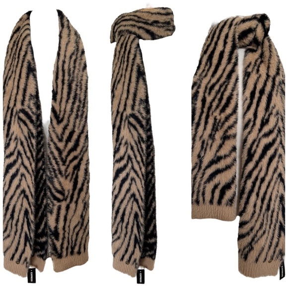 NWT Express Brown Animal Print Scarf One Size Warm Soft Cozy - Picture 2 of 5